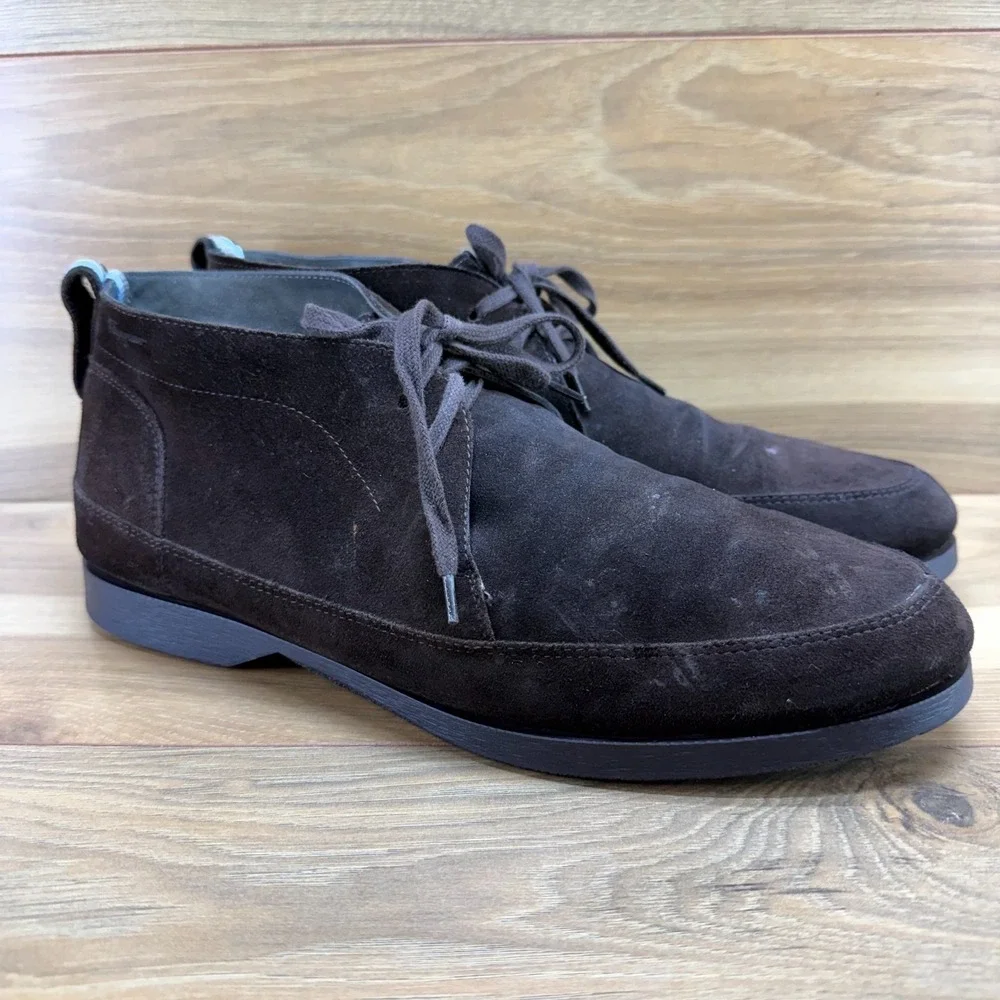 Salvatore Ferragamo Suede Apron Toe Chukka Boot Mens 11 UK 10 Mocha Suede Casual